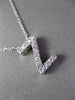 ESTATE LARGE .24CT DIAMOND 14KT WHITE GOLD 3D PAVE " Z " FLOATING PENDANT #1719