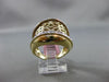 ESTATE LARGE .35CT DIAMOND 14KT TWO TONE GOLD 3D HANDCRAFTED OPEN FILIGREE RING