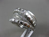 ESTATE WIDE .71CT DIAMOND 18K WHITE GOLD MULTI ROW CRISS CROSS PAVE SQUARE RING