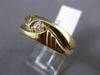 ESTATE .12CT DIAMOND 14K YELLOW GOLD SOLITAIRE MULTI WAVE MENS GYPSY RING #11663