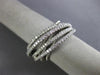 ESTATE WIDE .97CT DIAMOND 14KT WHITE GOLD 3D MULTI ROW CRISS CROSS FLEXIBLE RING
