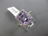 ESTATE LARGE 3.43CT DIAMOND & AAA AMETHYST 14K WHITE GOLD HALO ENGAGEMENT RING