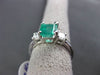 ESTATE 2.01CT DIAMOND & EMERALD 14KT WHITE GOLD 3 STONE SQUARE ENGAGEMENT RING