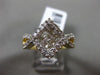 ESTATE WIDE 1.01CT ROUND & PRINCESS CUT DIAMOND 14K 2 TONE GOLD 3D INFINITY RING