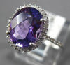 ESTATE 2.55CT DIAMOND & AAA OVAL AMETHYST 14KT WHITE GOLD 3D CLASSIC FUN RING