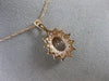 ESTATE 1.63CT DIAMOND & AAA MORGANITE 14KT ROSE GOLD OVAL FLOWER CLASSIC PENDANT