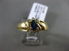 ESTATE .56CT DIAMOND & SAPPHIRE 14KT YELLOW GOLD FLOWER CLUSTER ENGAGEMENT RING