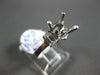 ESTATE .64CT DIAMOND 14KT WHITE GOLD 3D THREE STONE SEMI MOUNT ENGAGEMENT RING