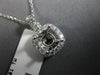 ESTATE .81CT ROUND DIAMOND 18KT WHITE GOLD DOUBLE HALO SQUARE SEMI MOUNT PENDANT
