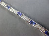 ESTATE 4.29CT DIAMOND & AAA TANZANITE 14KT WHITE GOLD 3D BAMBOO TENNIS BRACELET