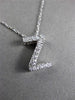 ESTATE LARGE .24CT DIAMOND 14KT WHITE GOLD 3D PAVE " Z " FLOATING PENDANT #1719