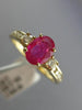 ESTATE 1.30CT DIAMOND & AAA RUBY 14K YELLOW GOLD 3D CLASSIC OVAL ENGAGEMENT RING