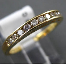 ESTATE .32CT DIAMOND 14K YELLOW GOLD 3D CLASSIC CHANNEL WEDDING ANNIVERSARY RING