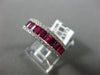 ESTATE WIDE 1.66CT DIAMOND & AAA RUBY 18K WHITE GOLD CLASSIC SEMI ETERNITY RING
