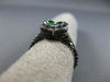 ESTATE 2.50CT DIAMOND & TZAVORITE 14KT WHITE BLACK GOLD 3D 4 CLOVER FLOWER RING