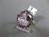 ESTATE 4.90CT AMETHYST & MULTI COLOR SAPPHIRE 14KT WHITE GOLD RAINBOW HALO RING