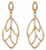 ESTATE .95CT DIAMOND 14KT ROSE GOLD 3D MULTI LEAF CLASSIC HANGING EARRINGS