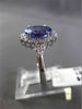 ESTATE 2.27CT DIAMOND & AAA TANZANITE 18KT WHITE GOLD HALO OVAL ENGAGEMENT RING