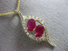 LARGE 1.41CT DIAMOND & AAA RUBY 14KT YELLOW GOLD LEAF INFINITY FLOATING PENDANT