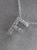 ESTATE .20CT DIAMOND 14KT WHITE GOLD 3D " F " INITIAL FLOATING PENDANT #19410