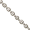 ESTATE LARGE 8.90CT DIAMOND 18KT WHITE GOLD SQUARE CLUSTER ROUND TENNIS BRACELET