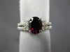 ESTATE 2.21CT DIAMOND & AAA RHODOLITE 14KT WHITE GOLD 3D OVAL ENGAGEMENT RING