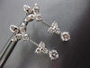 ANTIQUE 1.15CT DIAMOND 18KT WHITE GOLD 3D FLOWER LEAF HANGING EARRINGS #9453
