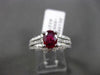 ESTATE WIDE 1.77CT DIAMOND & EXTRA FACET RUBY 18KT WHITE GOLD 3D ENGAGEMENT RING