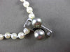 ESTATE .11CT DIAMOND 14KT TWO TONE GOLD GREY TAHITIAN & SOUTH SEA PEARL NECKLACE