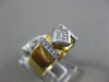 ESTATE WIDE .40CT DIAMOND 14KT WHITE & YELLOW GOLD SQUARE INVISIBLE PROMISE RING