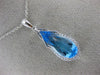 ESTATE LARGE 2.81CT DIAMOND & AAA BLUE TOPAZ 14K WHITE GOLD 3D PENDANT #26502