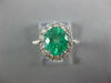 2.80CT DIAMOND & AAA EMERALD 18K WHITE GOLD 3D OVAL HALO CLASSIC ENGAGEMENT RING