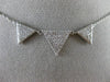ESTATE .59CT DIAMOND 18KT WHITE GOLD 3D TRIANGULAR PAVE JOURNEY LOVE NECKLACE