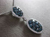 ESTATE LARGE 2.03CT WHITE & BLUE DIAMOND 14KT WHITE GOLD OVAL TEAR DROP PENDANT