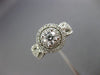 ESTATE WIDE 1.0CT DIAMOND 14KT WHITE GOLD 3D ROUND DOUBLE HALO ENGAGEMENT RING