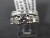 ESTATE 1.68CT DIAMOND 18KT WHITE GOLD CLASSIC WEDDING ENGAGEMENT RING SET #14401