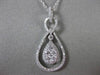 ESTATE .47CT DIAMOND 18K WHITE GOLD CLUSTER PEAR SHAPE INFINITY FLOATING PENDANT