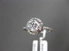 ESTATE 1.17CT ROUND DIAMOND 14KT WHITE GOLD HALO 3D SOLITAIRE ENGAGEMENT RING