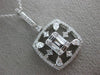 ESTATE LARGE .98CT DIAMOND 14KT WHITE GOLD 3D FLOWER SQUARE FILIGREE PENDANT