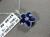 ESTATE 1.68CT DIAMOND & AAA SAPPHIRE 18KT WHITE GOLD 3D FLOWER FILIGREE PENDANT