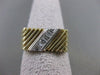 ANTIQUE .35CT BAGUETTE DIAMOND 14K 2 TONE GOLD FILIGREE MENS RING 8.5MM #11634