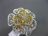 ANTIQUE LARGE 2.43CT DIAMOND 18KT TRI COLOR GOLD 3 DIMENSIONAL FLOWER  RING