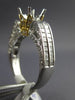 ESTATE LARGE 1.48CT DIAMOND 14K WHITE GOLD 3D FLOWER SEMI MOUNT ENGAGEMENT RING