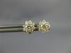 ESTATE .43CT DIAMOND 18KT YELLOW GOLD 3D CLASSIC CLUSTER FLOWER STUD EARRINGS