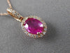 ESTATE 1.02CT ROUND DIAMOND & AAA RUBY 14KT ROSE GOLD 3D CLASSIC OVAL PENDANT