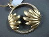 ESTATE LARGE .26CT DIAMOND 14KT YELLOW GOLD SEASHELL CIRCLE OF LIFE PENDANT