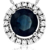 ESTATE .63CT DIAMOND 14KT WHITE GOLD ROUND HALO SOLITAIRE FLOATING LOVE PENDANT