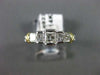 ESTATE .90CT PRINCESS CUT DIAMOND  14K 2 TONE GOLD PYRAMID ENGAGEMENT RING #9222