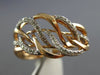 ESTATE WIDE .18CT ROUND CUT DIAMOND 14KT ROSE GOLD MULTI LEAF ANNIVERSARY RING