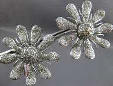 ESTATE EXTRA LARGE 5.75CT DIAMOND 18KT WHITE GOLD 3D SUN FLOWER CLIP ON EARRINGS